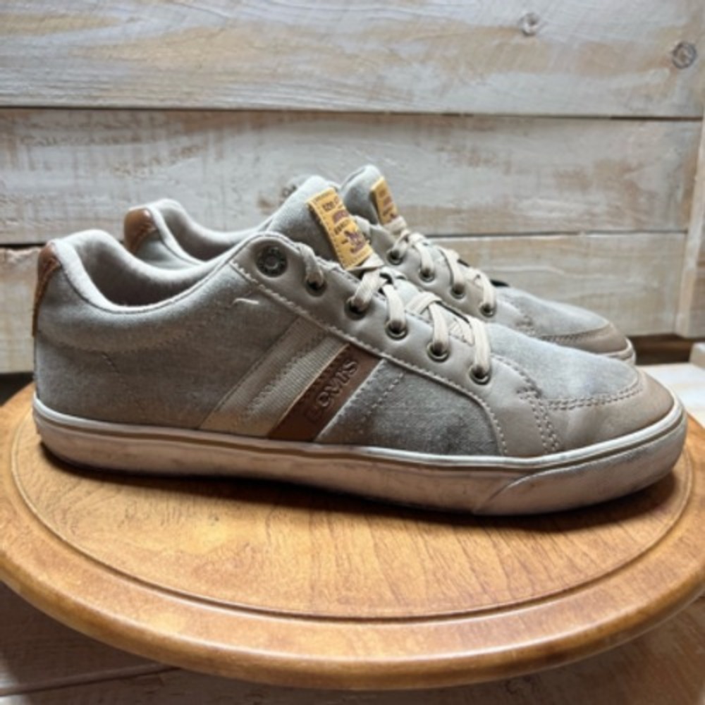 Levi's Sneakers Mens 8.5 M Beige Textile‎ Low Top Lace Up Casual Classic EUR 42